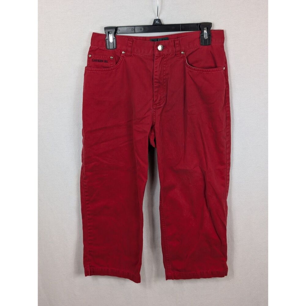 Y2K Lauren Jeans Co. Ralph Lauren Red Capri Pants Women's Size 8